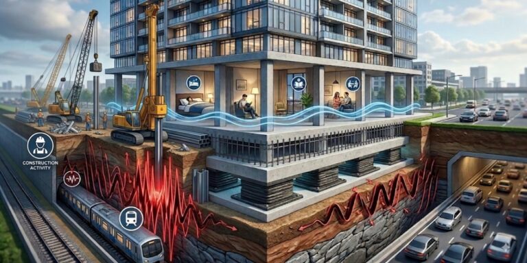 Demonstration of vibration sources affecting building