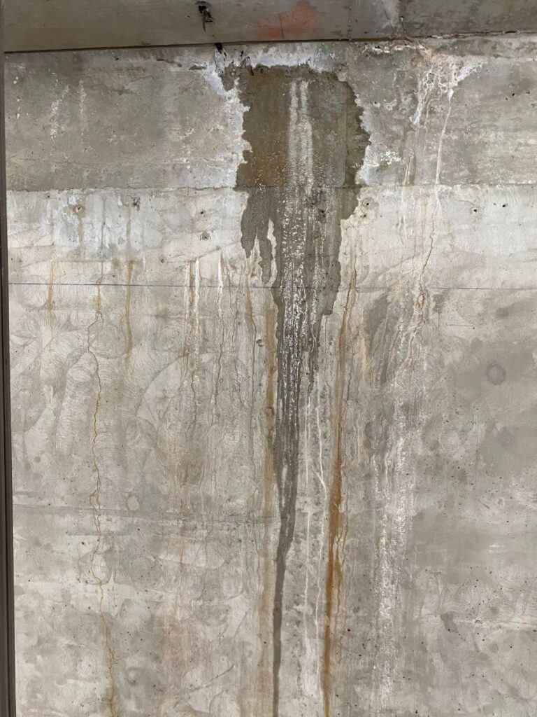 Concrete with moisture