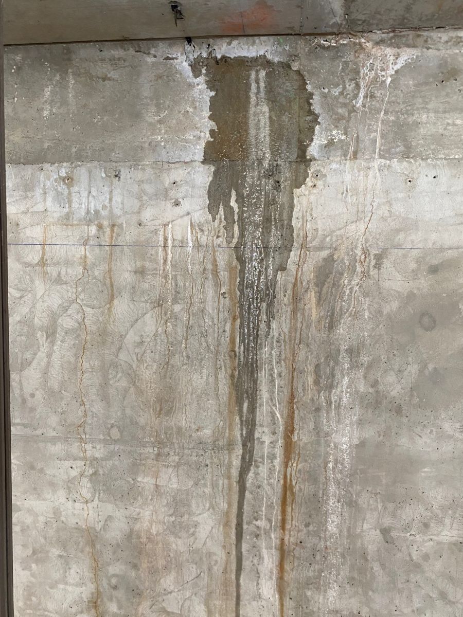 Concrete with moisture